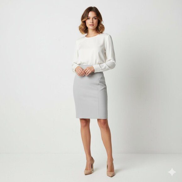 Y2K 2000s Women’s Costa Blanca Mini Skirt High Rise Bodycon Vintage Gray Size M - Picture 1 of 16